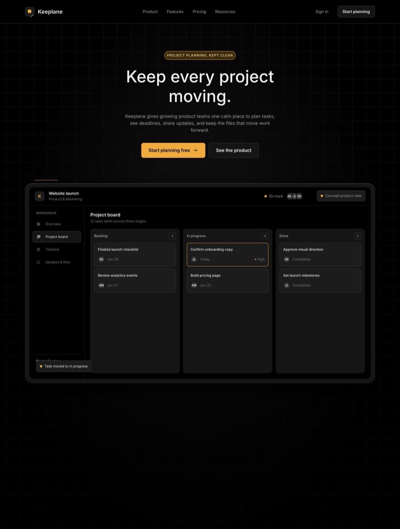 Modern Dark website preview