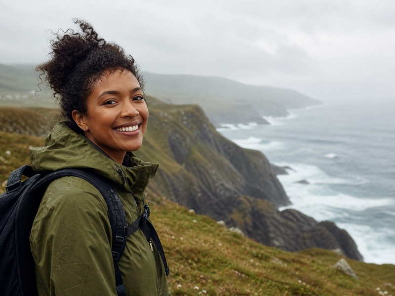 Amara on a coastal hiking trail